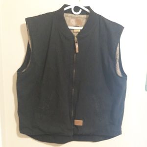 Schmidt Men's Work Vest Sherpa Lined Canvas Hidden Pockets Full Zip Size 2XL